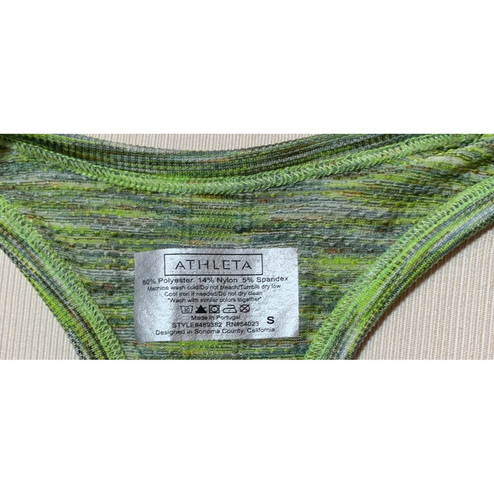 ATHLETA GREEN RACERBACK TANK RUCHED SIZE Small - Picture 6 of 9
